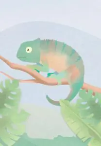 Krafttierkarte „Chamäleon“ – Illustration aus dem monjogh Kartenset