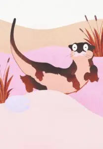 Krafttierkarte „Otter“ – Illustration aus dem monjogh Kartenset