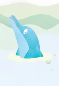 Krafttierkarte „Delfin“ – Illustration aus dem monjogh Kartenset