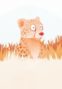 Krafttierkarte „Gepard“ – Illustration aus dem monjogh Kartenset