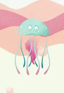 Krafttierkarte „Qualle“ – Illustration aus dem monjogh Kartenset