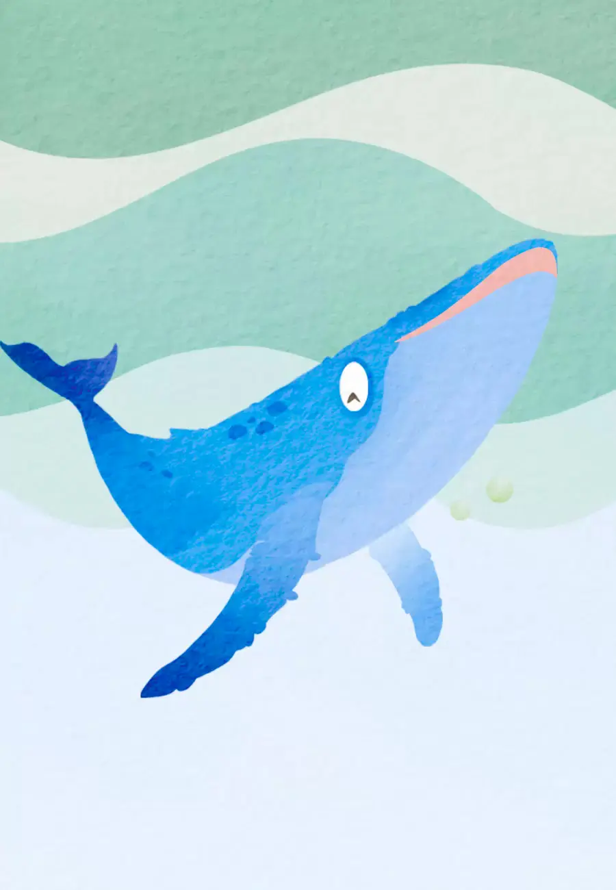 Krafttierkarte „Wal“ – Illustration aus dem monjogh Kartenset