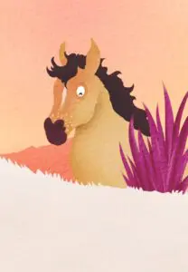 Krafttierkarte „Pferd“ – Illustration aus dem monjogh Kartenset