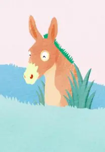 Krafttierkarte „Esel“ – Illustration aus dem monjogh Kartenset