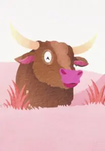 Krafttierkarte „Stier“ – Illustration aus dem monjogh Kartenset