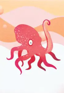Krafttierkarte „Oktopus“ – Illustration aus dem monjogh Kartenset