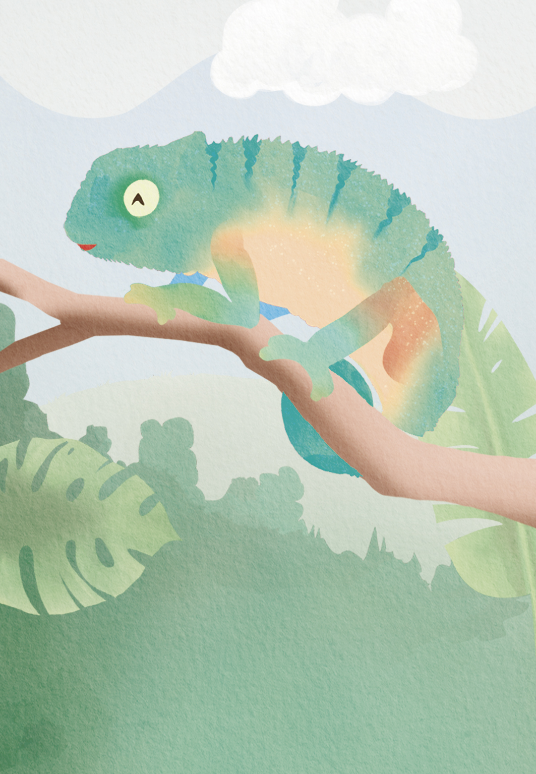 Krafttierkarte „Chamäleon“ – Illustration aus dem monjogh Kartenset